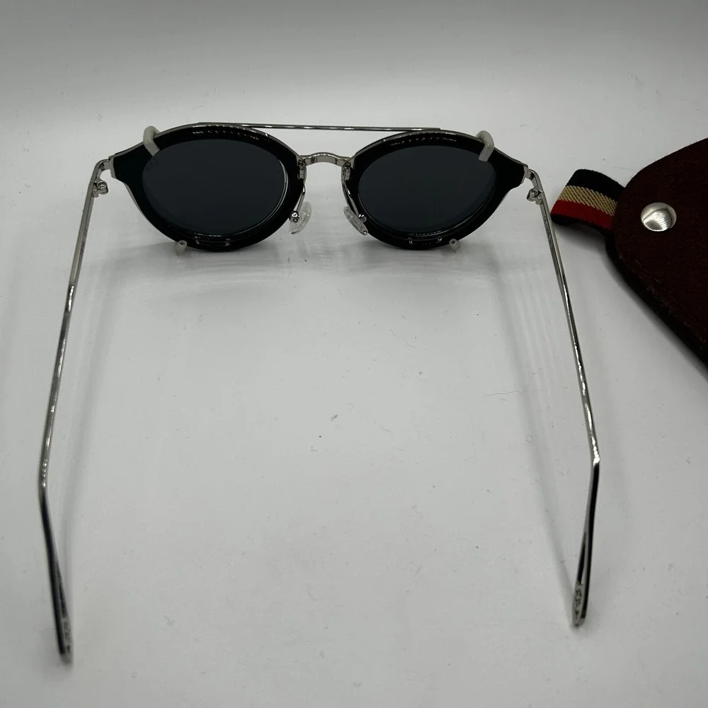 Dubranchet Sunglasses Black Double Lens Clip Round 1810 C1